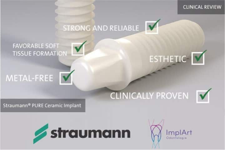 Metal-free white zirconia dental implant implante de zirconia Pure Ceramic Straumann