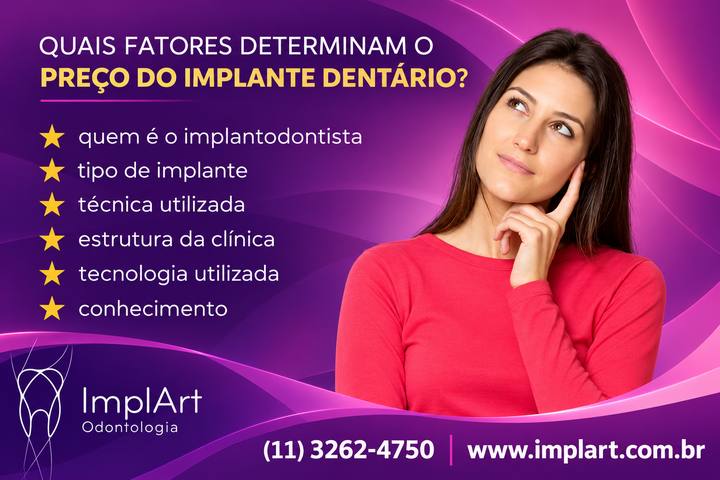 preço do implante dentario